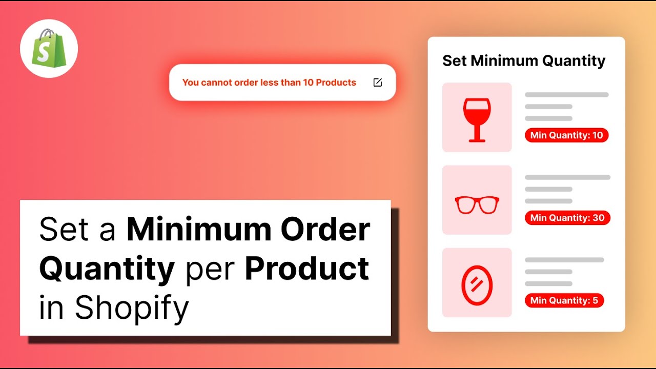 How to Set a Minimum Order Quantity per Product in Shopify | Quick ...