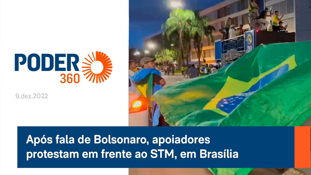 Após fala de Bolsonaro, apoiadores protestam em frente ao STM, em Brasília