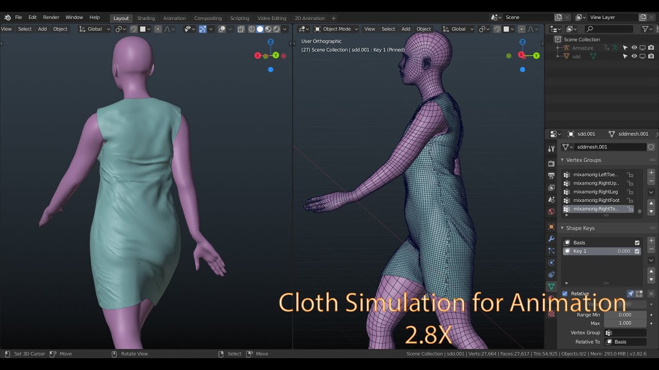 Cloth simulation for in blender 2.8X YouTube