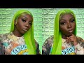 SLIME Green Hair 🐍💚🧩 | Color + Frontal Wig Install From START TO FINISH