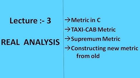 Lecture 3 || Metric Spaces (Part 3) || Real Analysis