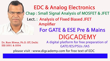 EDC & Analog Electronics Chap 9  MOSFET & JFET small signal analysis L9 Fixed bias CS JFET Amplifier