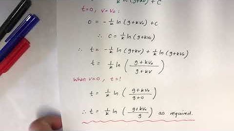 Ext2) Mechanics: 9. Resisted vertical motion (2)