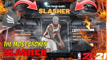 THE MOST BROKEN SLASHER IN NBA 2K21! BEST SLASHER IN NBA2K21 AND BADGE SETUP!