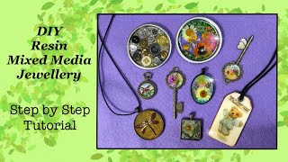Resin Pendants and Tags || Mixed Media Jewellery || Full Tutorial with Lisa Pay