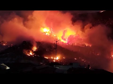 Storm ciaran unleashes wildfire in valencia, spain