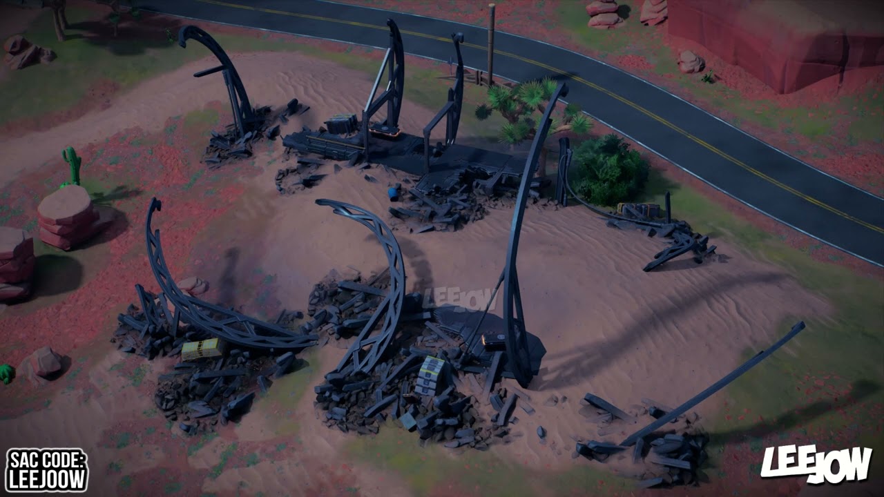 Fortnite - I.O. Airship / Blimp Crash Site | Rocky Wrackage 'Desert' | Night Loop (Ambience)