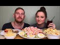 МУКБАНГ САЛАТ ЦЕЗАРЬ С КРЕВЕТКАМИ ОТБИВНЫЕ ответы на вопросы MUKBANG CAESAR SALAD WITH SHRIMP CHOPS