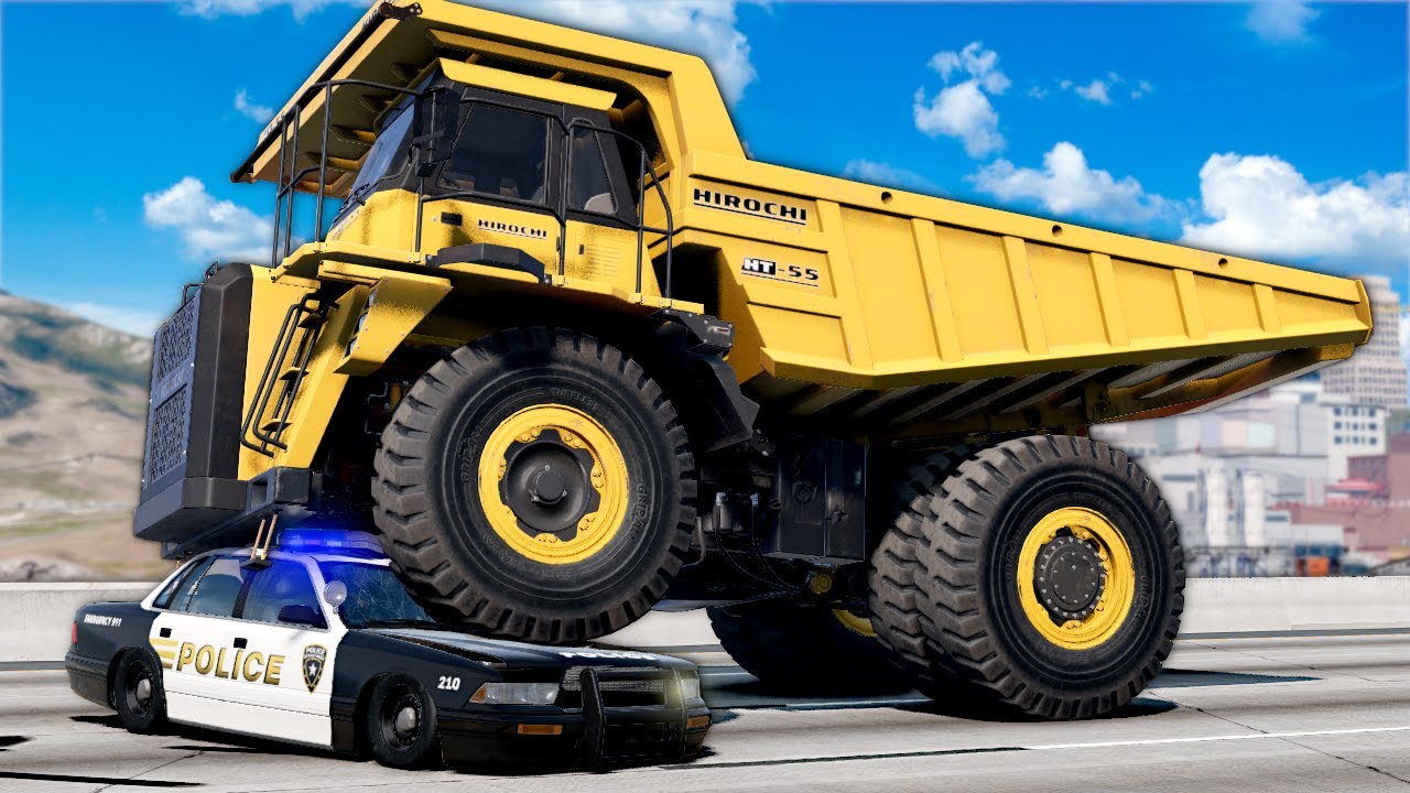 POLICE CHASE DUMP TRUCK!