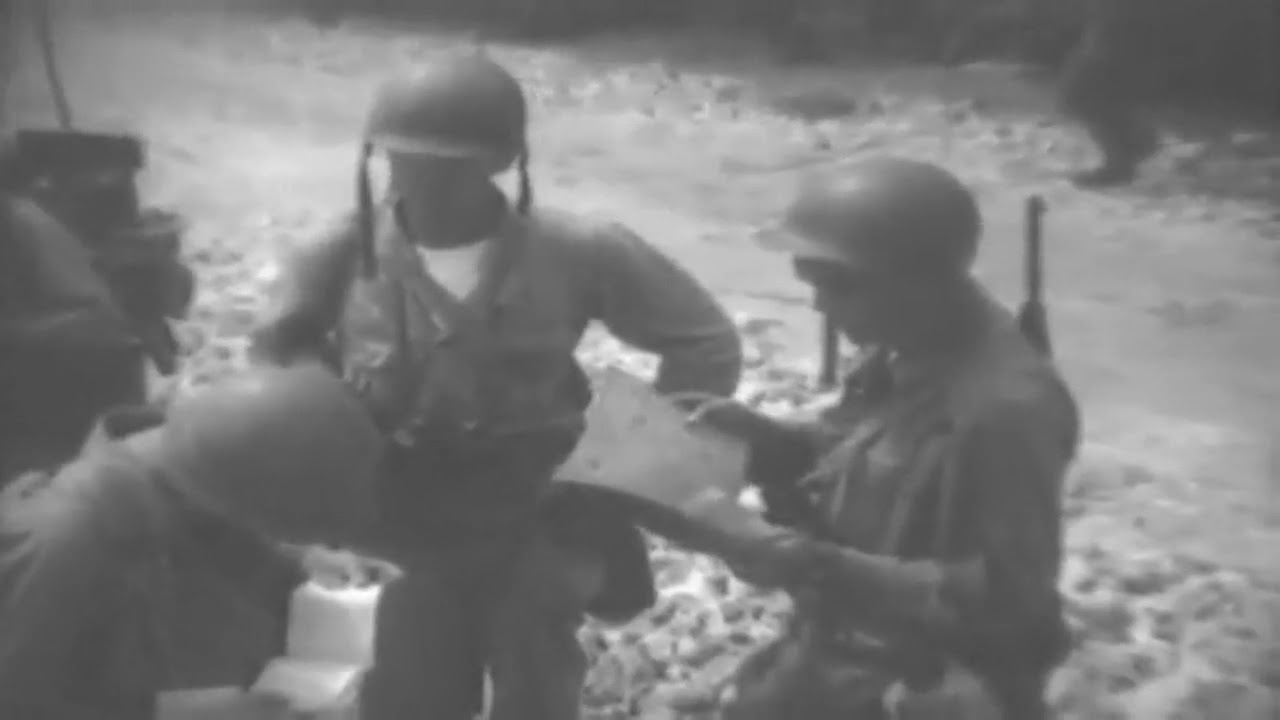 32ND INF. - JAPAN L-DAY - OKINAWA - ORANGE BEACH NO. 2 - 04-01-1945 - SOUNDLESS japanese food