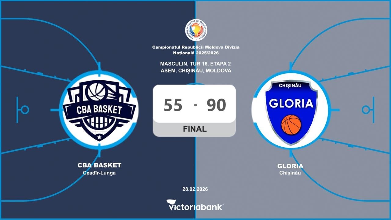 #101 National Division 2025/26: CBA BASCHET - GLORIA (masculin), (Tur 16, Etapa 2), 28.02.2026