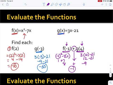 evaluating functions - YouTube