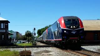 An Amtrak Train going slow