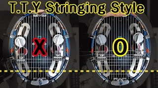 Tai Tzu Ying stringing style (Only the form was followed.) (Badminton Racket Stringing)