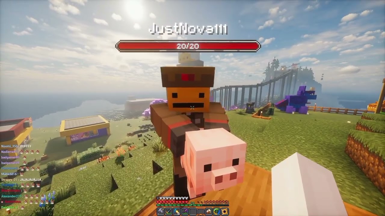 Capitan Gato en Minecraft Saga con Nova 