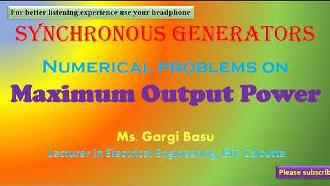 Numerical problems on Maximum Output Power