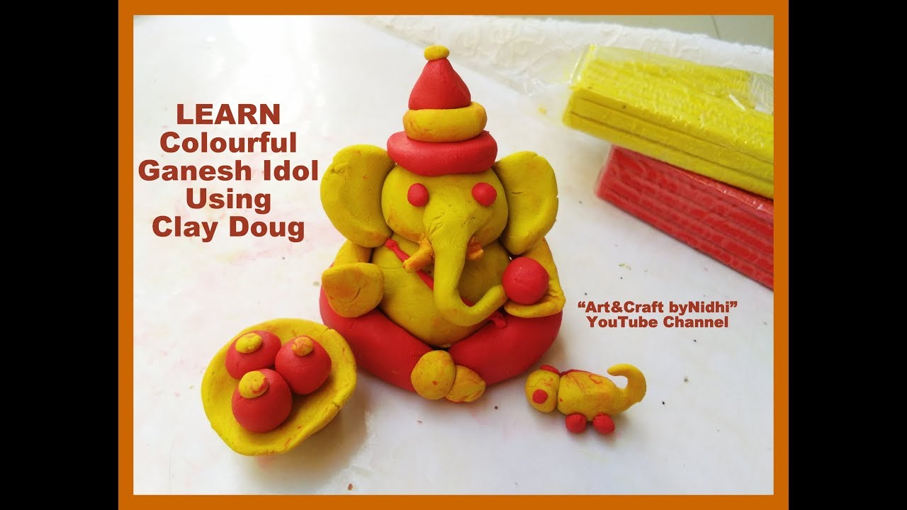 clay modelling of ganpati