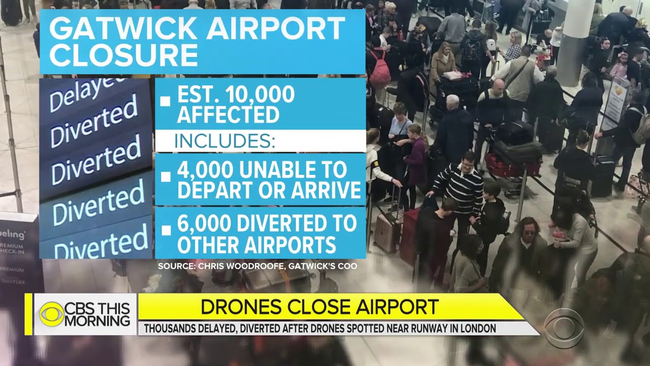 Thousands Stranded At Gatwick Airport As Mystery Drones Force Mass Cancellations