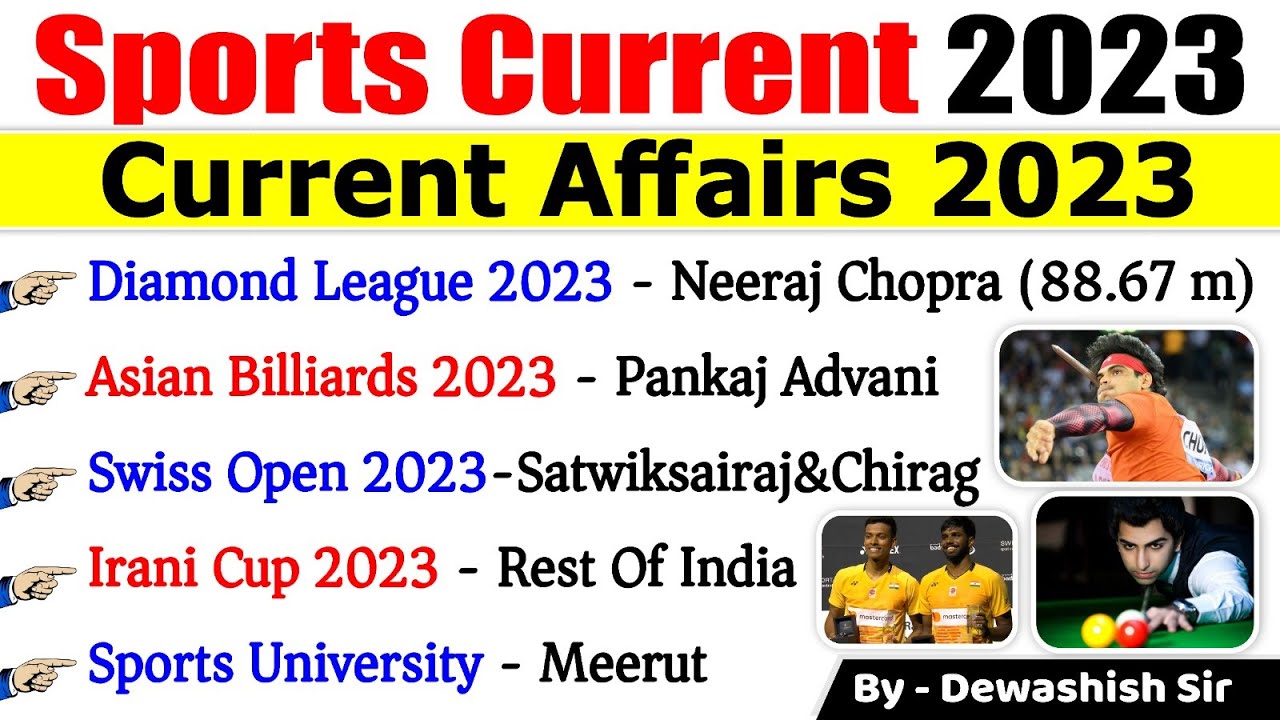 Sports Current Affairs 2023 | खेल करंट अफेयर्स 2023 | Sports 2023 ...