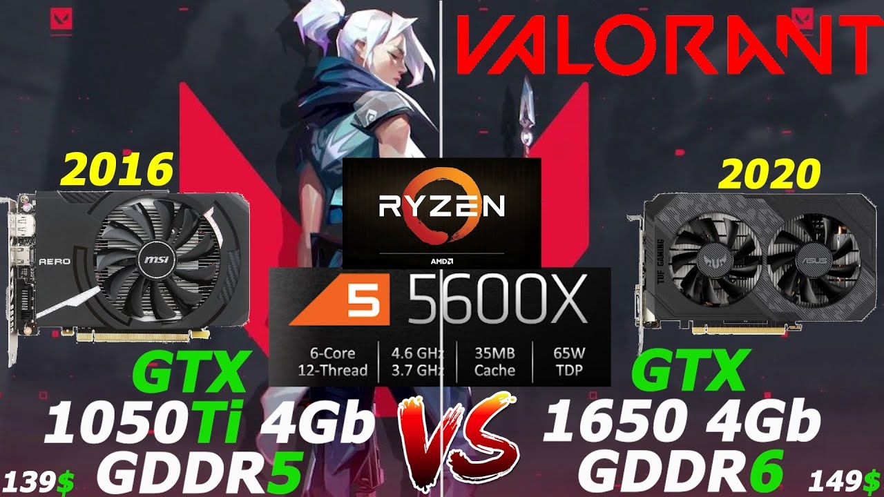 Valorant - GTX 1050Ti vs GTX 1650 | Ryzen 5600x - Low/Medium/High - YouTube
