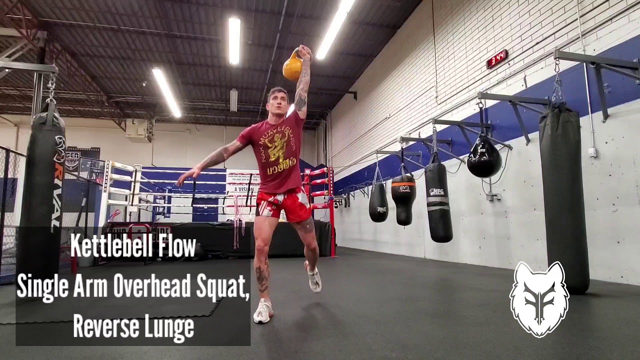 Kettlebell Flow- Single Arm Overhead Squat, Reverse Lunge - YouTube