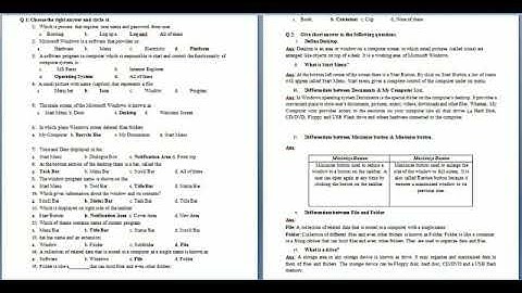 CLASS VI COMPUTER PART 7 Chapter 2 Introduction to Windows