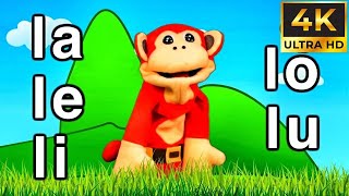 SIÍLABAS LA LE LI LO LU El Mono Sílabo en 4K - Videos Infantiles  Educación para Niños #monosilabo