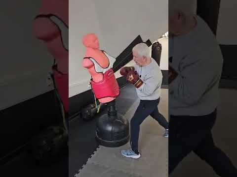A drill for creating angles to fire-in head and body shots as well as moving to avoid counters.