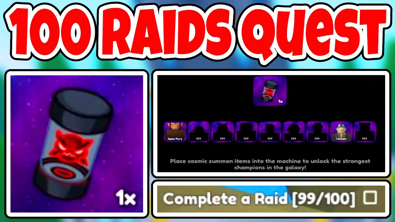 100 Raids Quests Reward in Anime Champions Simulator - Try Hard Guides