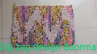 Doormat making at home. Zig zag design doormat.Paydan banane sahi tarika.