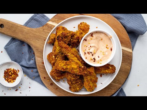 Keto Coconut Curry Chicken Tenders with Sweet  Spicy Mango Sauce