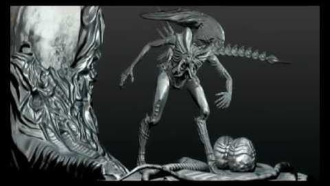 XENOMORPH QUEEN 3d low poly model