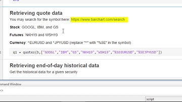How to Retrieve Data from Barchart OnDemand Using MATLAB