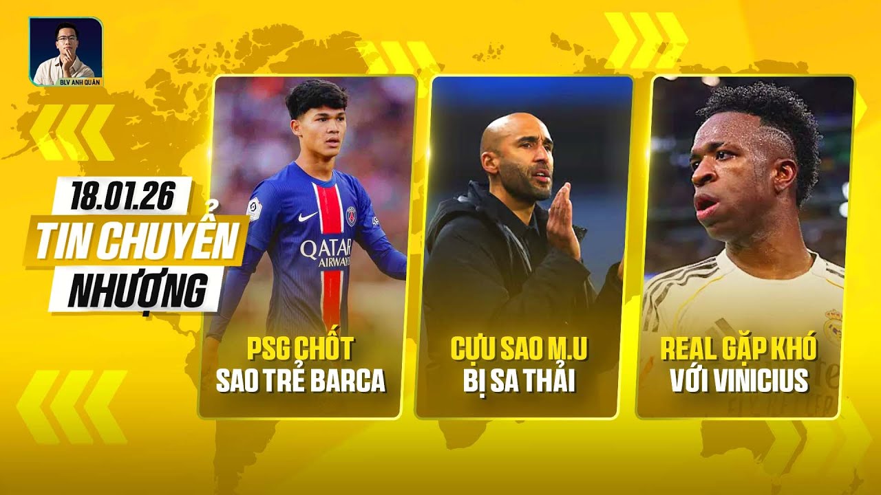 TIN CHUYỂN NHƯỢNG: PSG CHỐT SAO TRẺ BARCA, CỰU SAO M.U BỊ SA THẢI, REAL GẶP KHÓ VỚI VINICIUS
