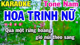 Karaoke Hoa Trinh Nữ Nhạc Sống Tone Nam Beat Hay | Huỳnh Lê