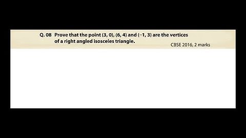 Prove that points (3,0), (6,4) and (-1,3) are the vertices of a right-angled isosceles
