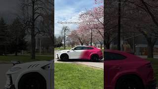 His &amp; Hers Custom Fade Wrap Lamborghinis #lamborghini #aventador #urus #carwrap #cars #shorts #viral