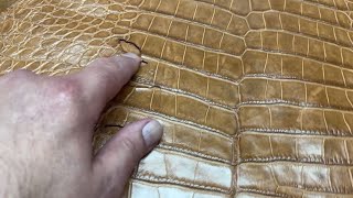 How I Handle and Fix Holes in my Wild Alligator Leather Hides for my Briefcases