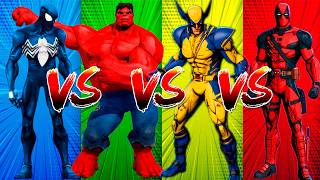 SUPERHEROES COLOR DANCE CHALLENGE Spiderman vs Hulk vs Wolverine vs Deadpool