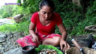 Find &amp; cook a banana flower for food   Fried banana flower for eating delicious #18