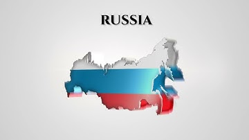 Russia map 3D rotation animation background video 1 hour loop