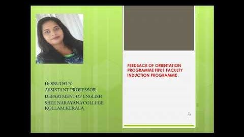Feedback of Faculty Induction Programme of Sri Ramanujan College, Delhi