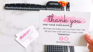 How to Make Thank You Business Cards at Home for FREE pt 2 | Fast &amp; Easily | Etsy Seller Tips