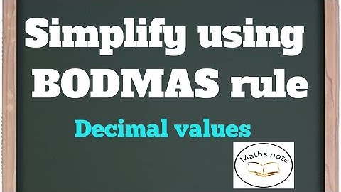 Simplify using BODMAS rule