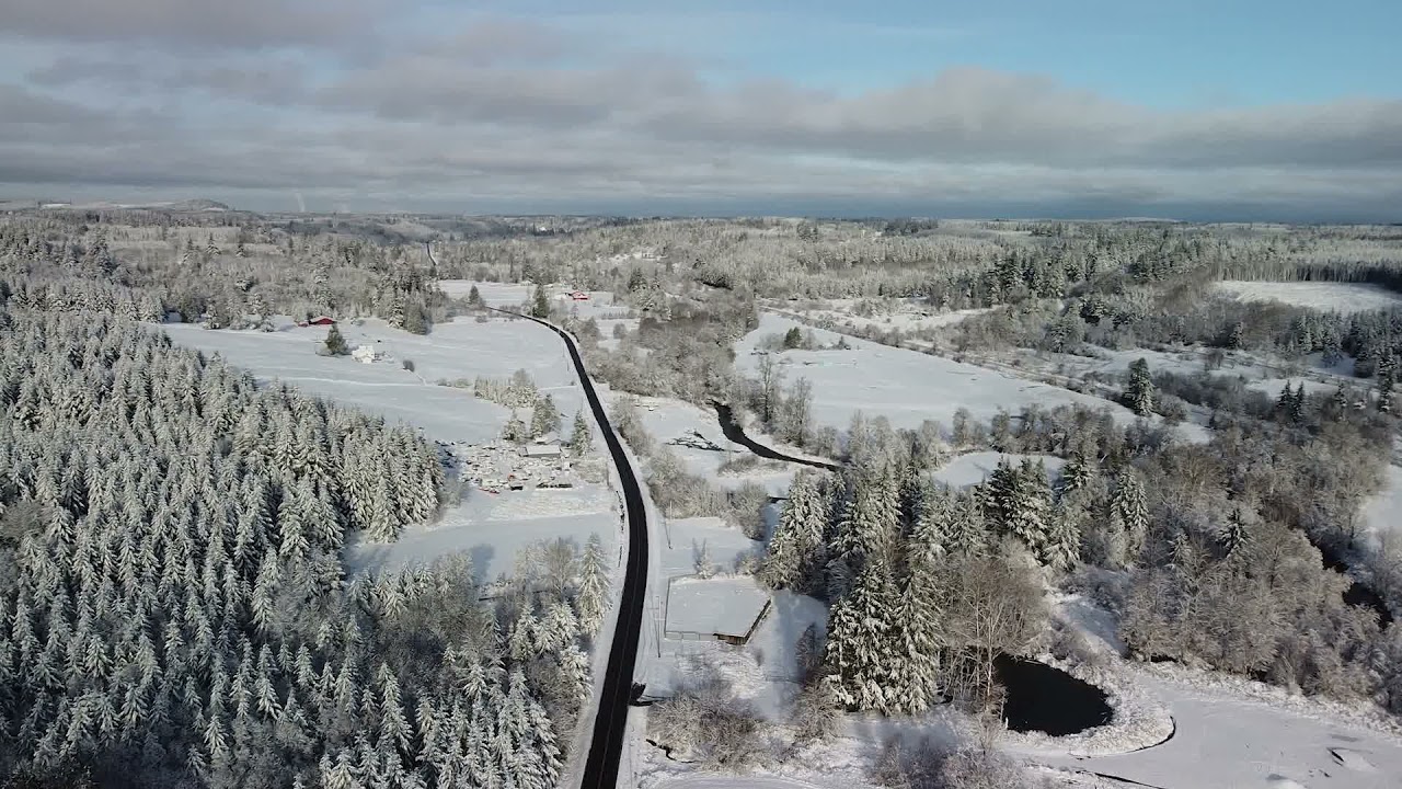 Drone Footage of Snow on the Poor Farm in Winlock, Washington YouTube
