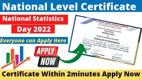 National Level Certificate Online | National Statistics Day Quiz Free  With Certificate 2022