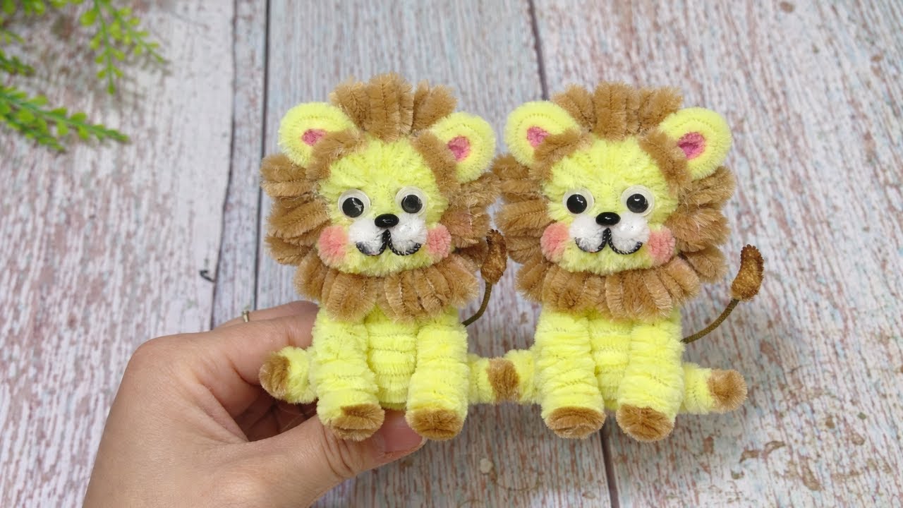🦁 簡単すぎる！モールで作る超かんたんかわいいライオンさん - YouTube