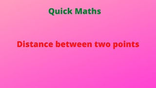 Distance between two points