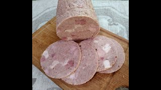 ДЕЛАЕМ КОЛБАСУ В ВЕТЧИННИЦЕ/Sausage in ham maker/Kolbaso en ŝinkilo/Makkara kinkkukoneessa