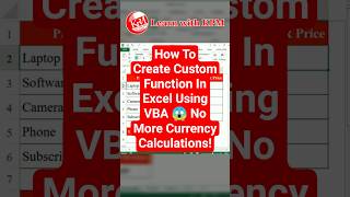 How To Create Custom Function In Excel Using VBA 😱 No More Currency Calculations! #exceltips #shorts